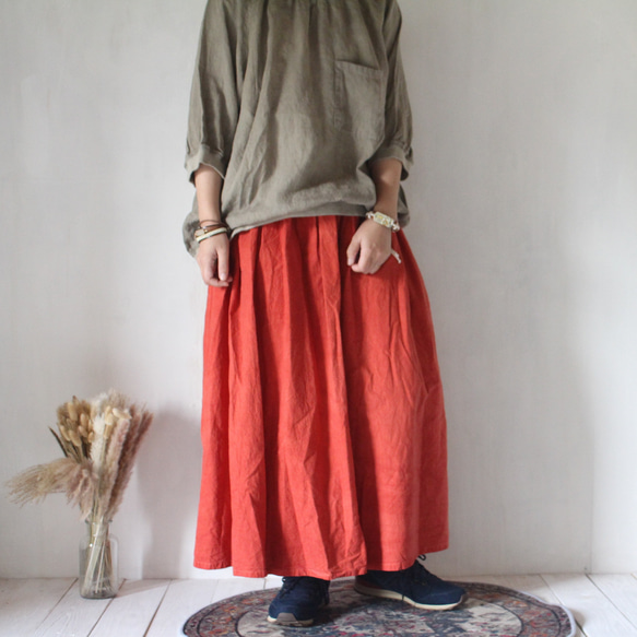 cotton tiered skirt / 梅重色