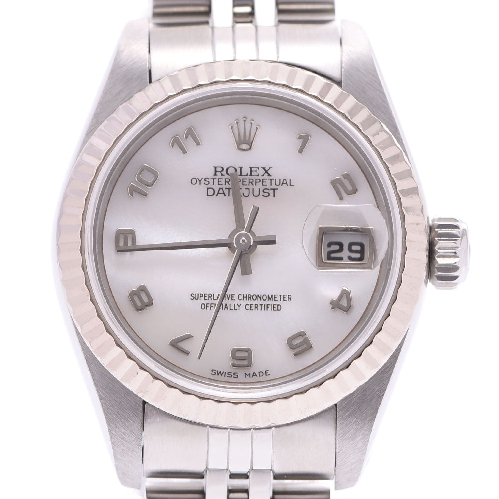 ROLEX ロレックス デイトジャスト 79174NR レディース SS 腕時計 自動巻き ホワイトシェルアラビア文字盤 Aランク 中古 