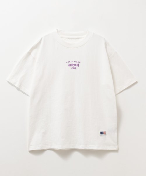 NAVY ネイビー USコットン 刺繍Tシャツ KMH241003