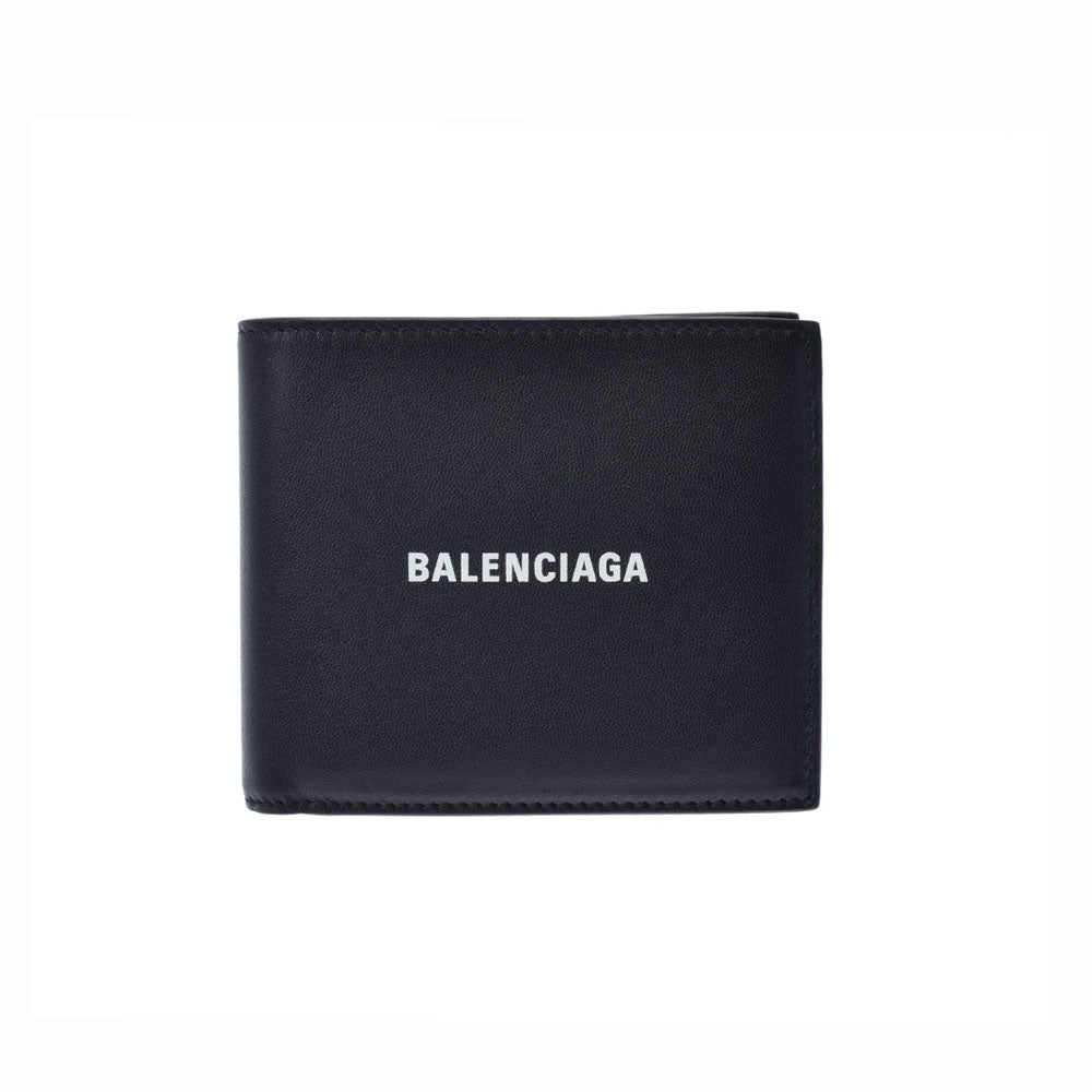 BALENCIAGA バレンシアガ 黒 594315 ユニセックス レザー 二つ折り財布 未使用 