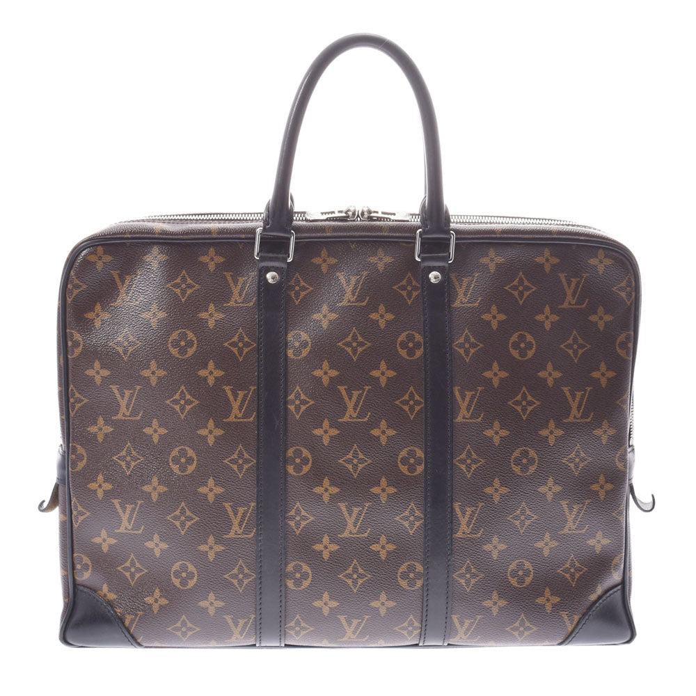 LOUIS VUITTON ルイヴィトン モノグラム ポルトドキュマン ヴォワヤージュ ブラウン M40225 メンズ ビジネスバッグ Bランク 中古 