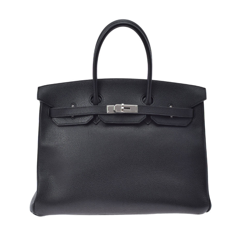 HERMES エルメス バーキン 35 黒 パラジウム金具 □L刻印(2008年頃) ユニセックス ヴァッシュリエージュ ハンドバッグ ABランク 中古 