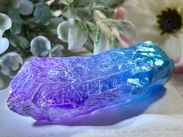 七色の夢໒꒱✨　オーラ　水晶　ラフストーン　原石　クリスタル