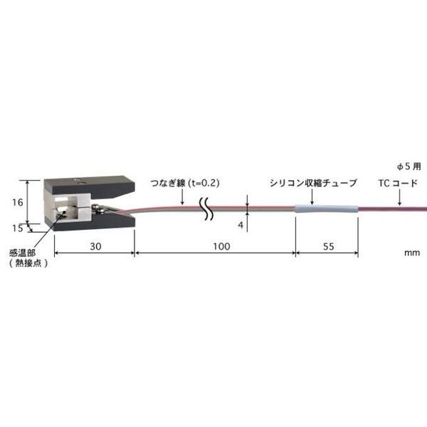 ヒートパイプ用温度センサ ー50~300°C タイプK 5φmm 【VAー05Kー01ーTS1ーASP】 VA-05K-01-TS1-ASP（直送品）