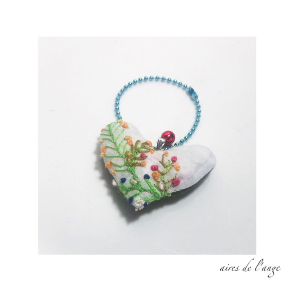 no.479 - flower embroidery ＊ heart charm③