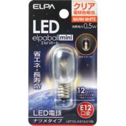 ELPA LDT1CL-G-E12-G106 LEDナツメ球 E12 クリア電球色