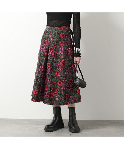 MARNI フレアスカート GOMA0186A1 TCW41 花柄 ベルト