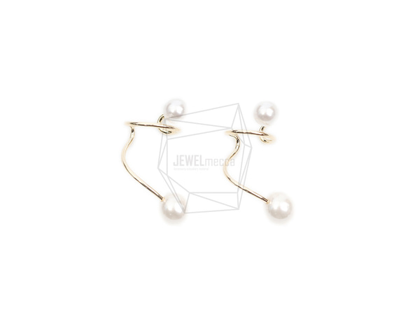 ERG-2062-G【2個入り】パールラウンドイヤーカフ/Pearl Round Earcuffs Earrings