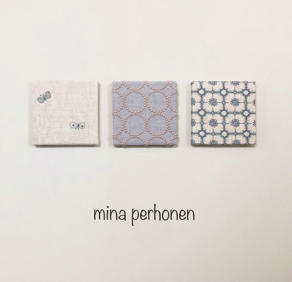 mina perhonen  ミナペルホネン  ファブリックパネル 3点セット ハンドメイド