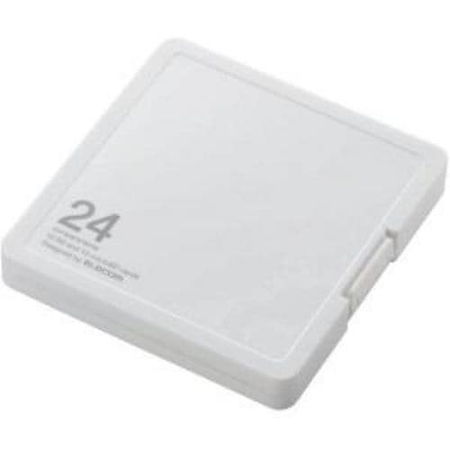 エレコム CMC-SDCPP24WH SD／microSDカードケース プラスチックタイプ ( SD：12枚 ／ microSD：12枚収納可能 ) ホワイト