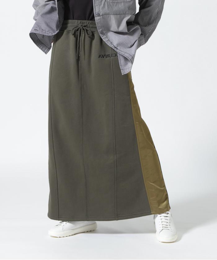 AVIREX/スウェットコンビロングスカート/ SWEAT COMBI LONG SKIRT