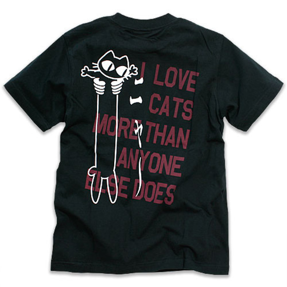 SCOPYネコTシャツ「LOVE CAT(PK Ver)」ブラック