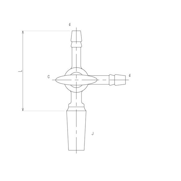 旭製作所 摺付三方コックI型 オス ガラスコック 15/20 85mm 2450-1M 1個 65-1838-08（直送品）