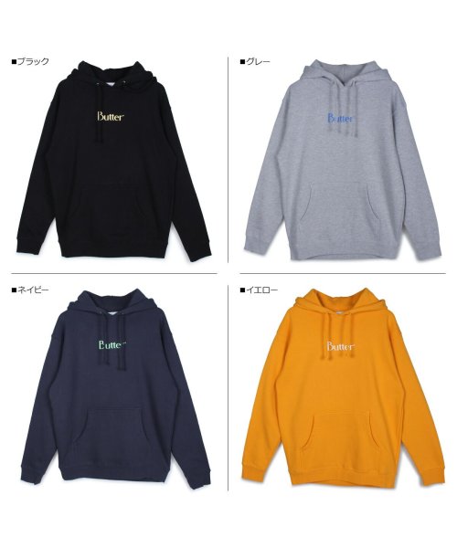 BUTTER GOODS バターグッズ パーカー スウェット プルオーバー メンズ CLASSIC LOGO PULLOVER HOOD ブラック グレー ネイ