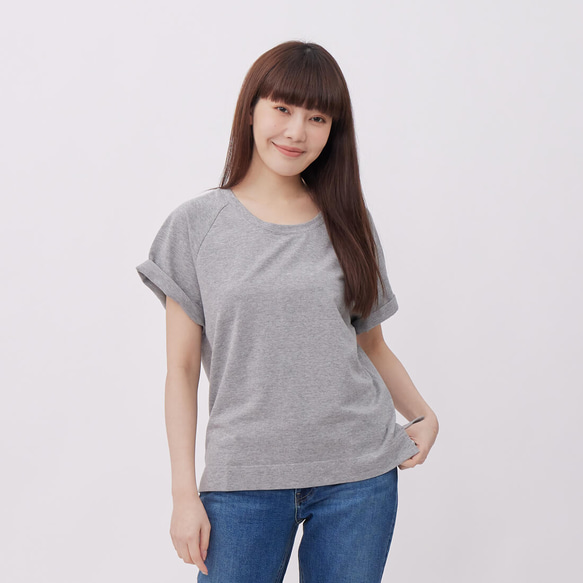 French terry Relaxed Raglan Top / Heather Grey Project 007