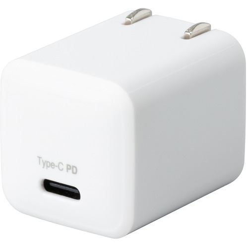 ナカバヤシ JYU-ACU05W GaN 30W PD-PPS充電対応 USB Type-C 1ポート充電器ホワイトJYUACU05W