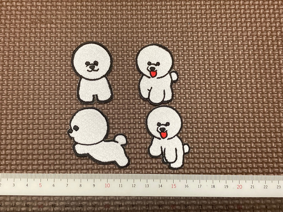 ビションフリーゼ 刺繍ワッペンセット【アイロン接着タイプ】