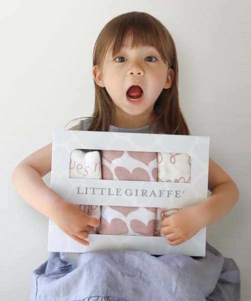 LITTLE GIRAFFE リトルジラフ モスリンスワドル 3枚セット ラブ/ダスティピンク