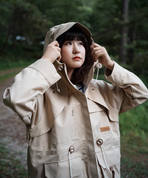 【 Smore / pocket jacket 】三面構造フードで顔まわりまでしっかりカバーポケットジャケット