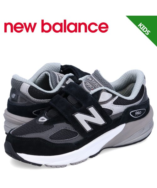 ニューバランス new balance 990 スニーカー FUELCELL V6 BK6 キッズ Wワイズ ブラック 黒 PV990BK6