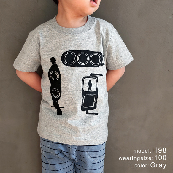 KidsTシャツ 半袖 信号機 子供服 SHINGOU TEE 100,110,120㎝ キッズウェア 綿100％