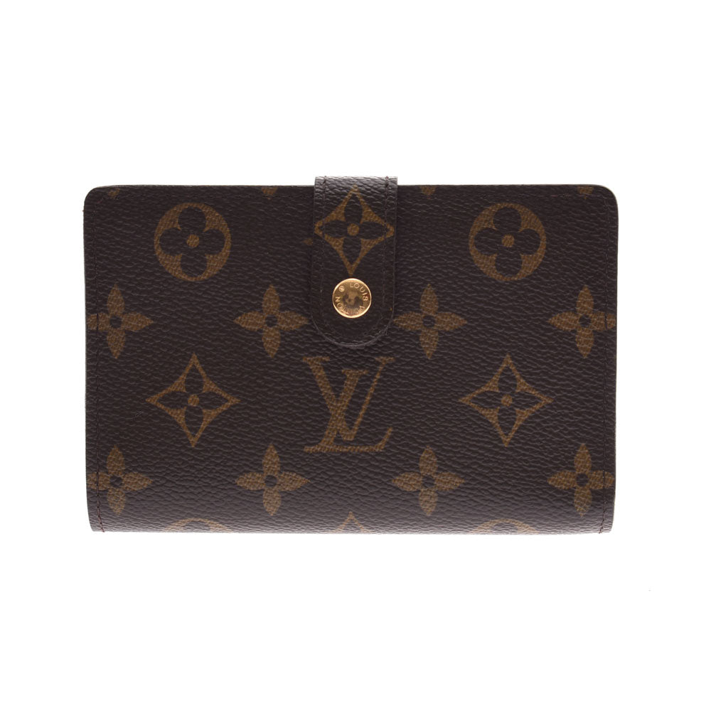 LOUIS VUITTON ルイヴィトン モノグラム ポルトフォイユ ヴィエノワ 旧型 がま口タイプ ブラウン M61674 レディース モノグラムキャンバス 二つ折り財布 ABランク 中古 