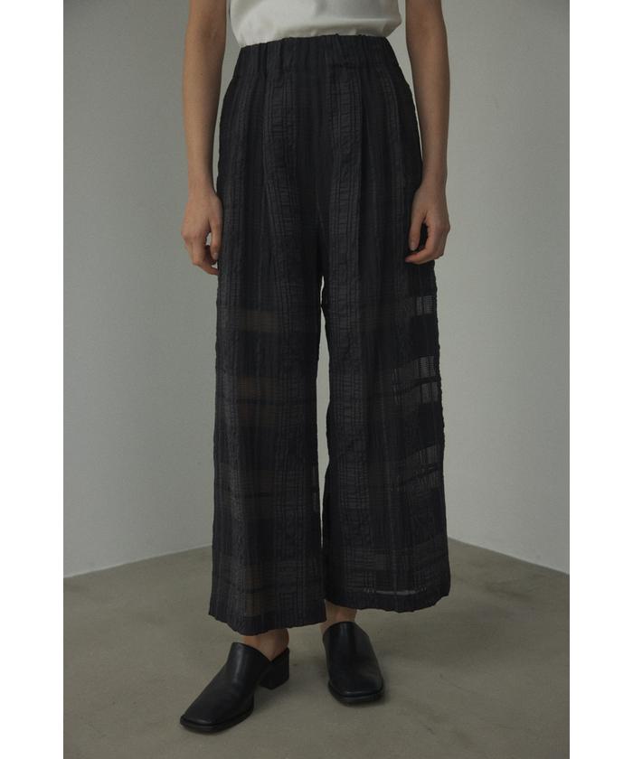 ブラックバイマウジー/sheer check pants