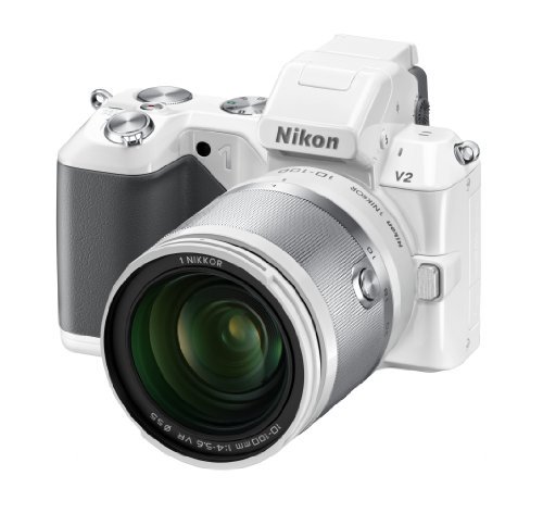 Nikon ミラーレス一眼 Nikon 1 V2 小型10倍ズームキット 1 NIKKOR VR 10-100mm f/4-5.6付属 ホワイト N1V210ZKWH【中古品】