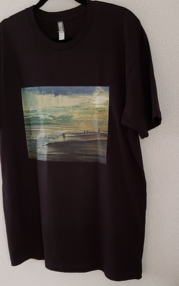 『湘南海岸の朝』Tシャツブラック