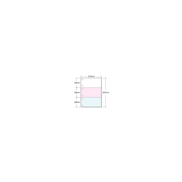 キング商事 マルチプリンタ帳票 A4 カラー 3面 6穴 100枚 F806792-A4CF3-6