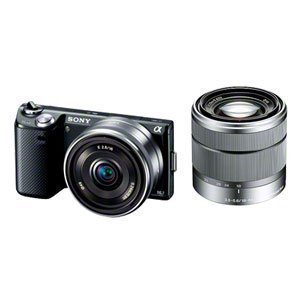 SONY ミラーレス一眼 α NEX-5N ダブルレンズキット E 16mm F2.8+E 18-55mm F3.5-5.6 OSS付属 ブラック【中古品】