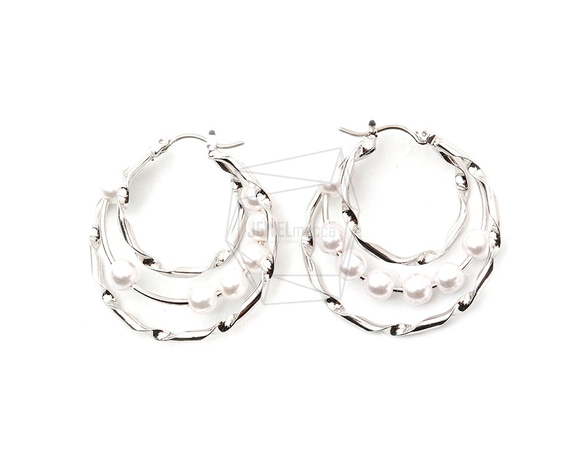 ERG-1413-R【2個入り】トリプルラウンドピアス /Triple round Post Earring