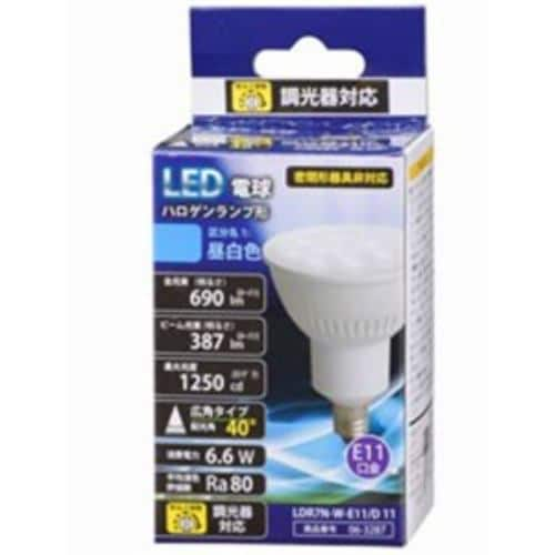 オーム電機 LDR7N-W-E11／D11 LED電球 ハロゲンランプ形 広角タイプ E11 昼白色