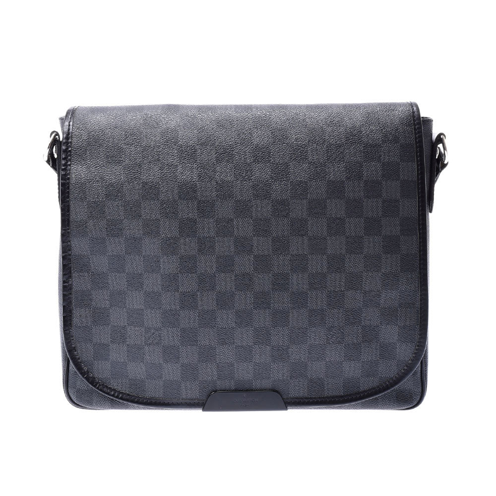 LOUIS VUITTON ルイヴィトン ダミエ グラフィット ダニエルMM 黒/グレー N58029 メンズ ダミエグラフィットキャンバス レザー ショルダーバッグ Bランク 中古 