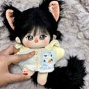 ム シー 20cm 着せ替えぬいぐるみ 無属性 黒髪黒い目女の子 獣耳付け着せ替え人形 綿人形 コットンドール キャラクターぬいぐるみ