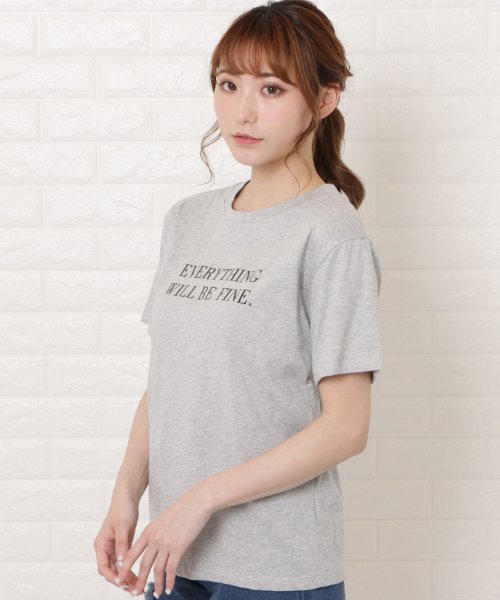 クルーネックレタリング半袖Tシャツ