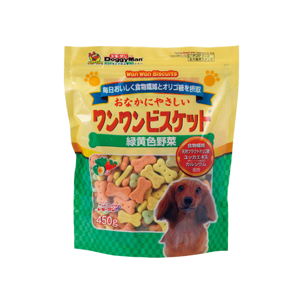 ドギーマン おなかにやさしいワンワンビスケット 緑黄色野菜 450g F131088