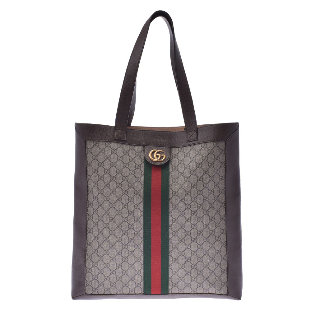 GUCCI グッチ オフディア GGスプリーム ラージトート グレージュ系/ブラウン系 519335 ユニセックス PVC/レザー トートバッグ Aランク 中古 