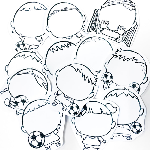 きみとぼく色紙シール(サッカー) 寄せ書き お名前シール