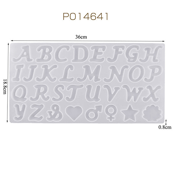 PO14641  1個  シリコンモールドレジンモールドアルファベット英字石膏 石鹸 キャンドル 樹脂粘土 星 【1ヶ】