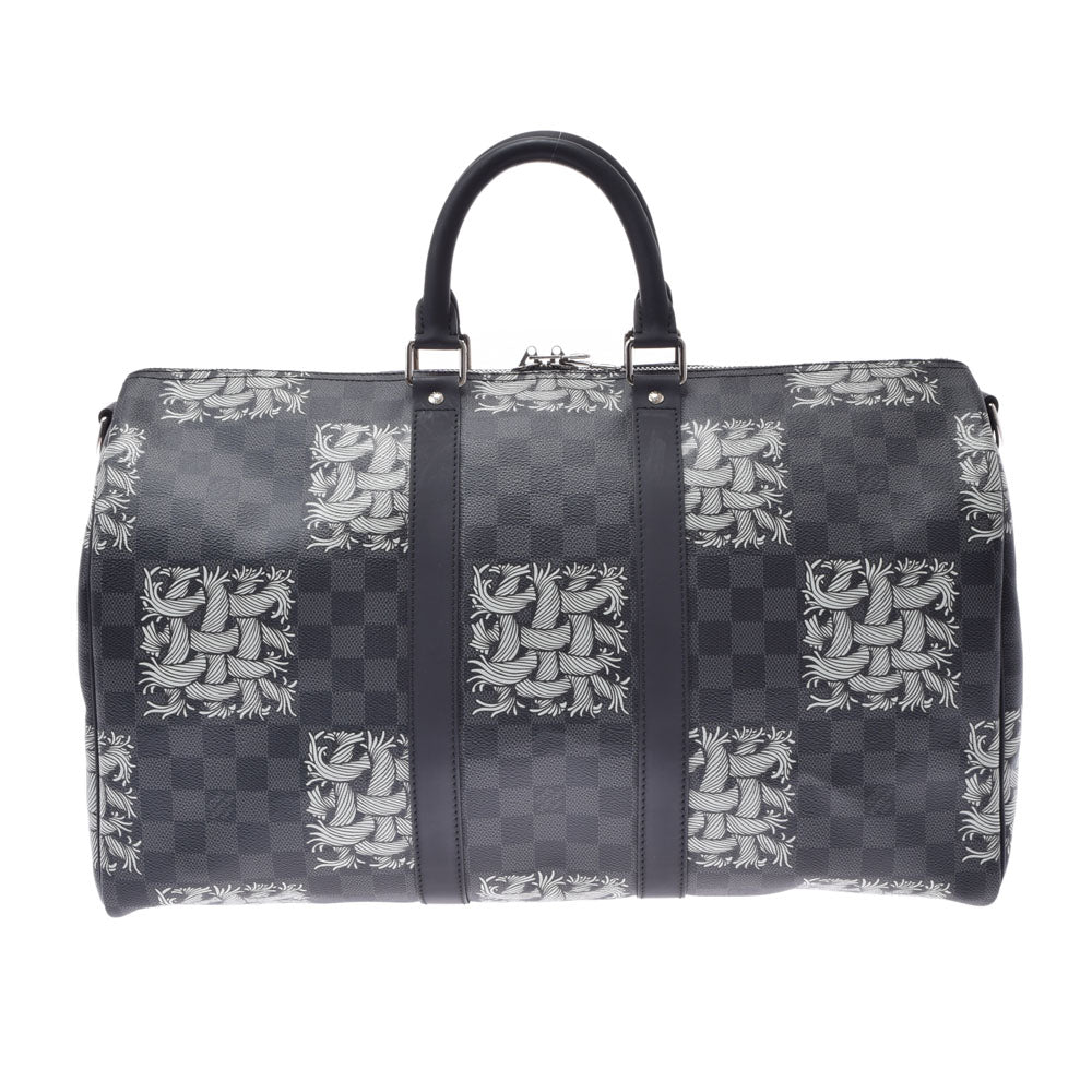 LOUIS VUITTON ルイヴィトン ダミエ グラフィット キーポルバンドリエール45 クリストファーネメス 黒 N41573 メンズ ボストンバッグ Aランク 中古 