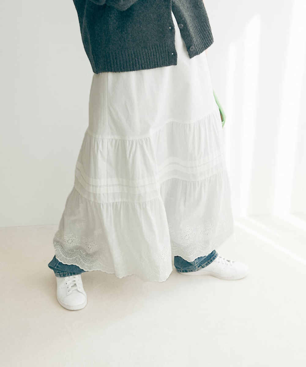 マージュール/HEM LACE SKIRT