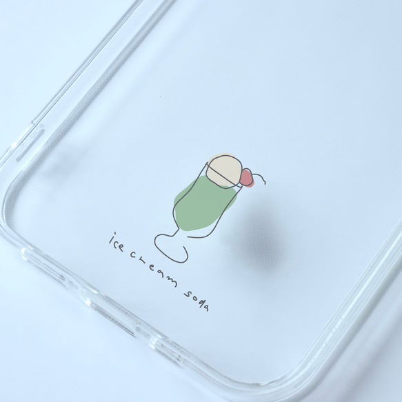 クリームソーダ　ice cream soda/mplant　スマホケース　iPhoneケース　クリアケース　ソフトケース