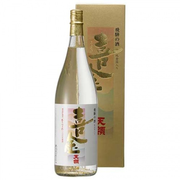 飛騨の造り酒屋【天領酒造】 天領 本醸造 桜形金箔入り祝い酒 「喜金」 1,800ml