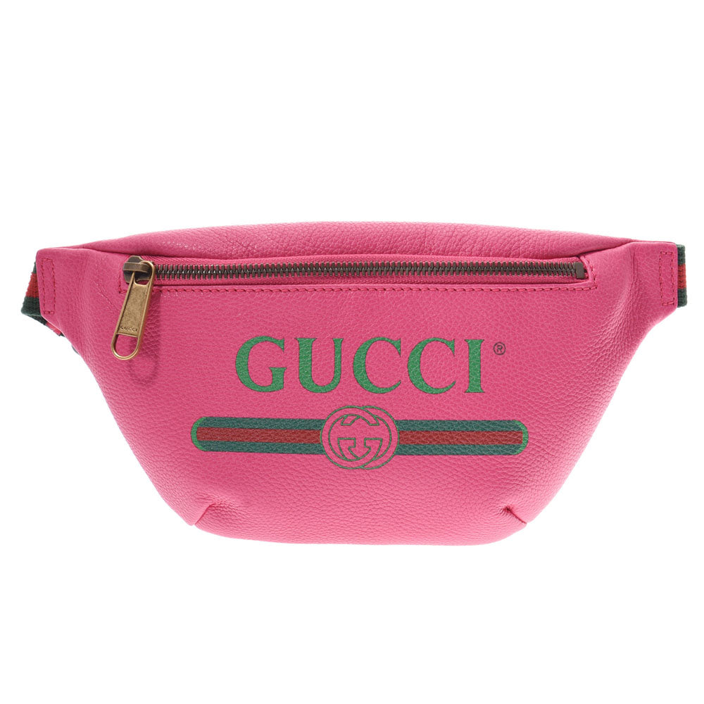 GUCCI グッチGGプリント スモールベルトバッグ  ピンク レディース カーフ ボディバッグ 527792