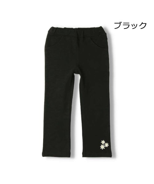 【子供服】 crescent (クレセント) お花刺繍入りストレッチミニ裏毛長パンツ 80cm～130cm N23003