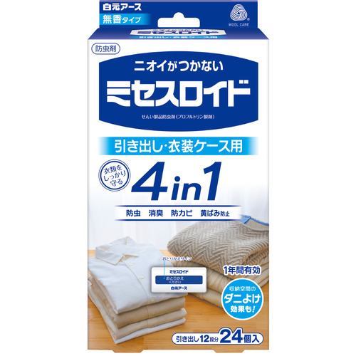 白元アース ミセスロイド 引き出し用 24個入 1年防虫 ミセスロイド 24個