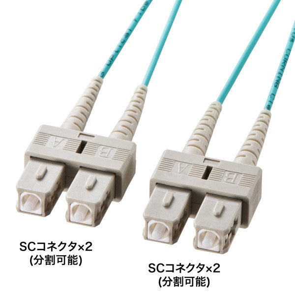 サンワサプライ メガネ型光ファイバケーブル（マルチ50μmOM3、SC×2-SC×2） HKB-OM3SCSC