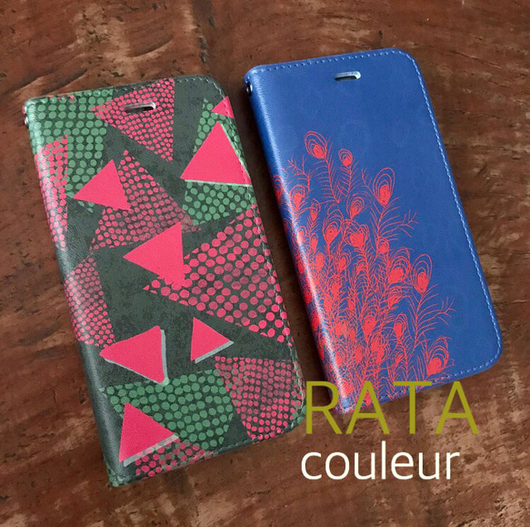 ｢RATA couleur｣❤️iphoneスマホケース手帳型/ku-jaku&san-kaku❤️受注生産