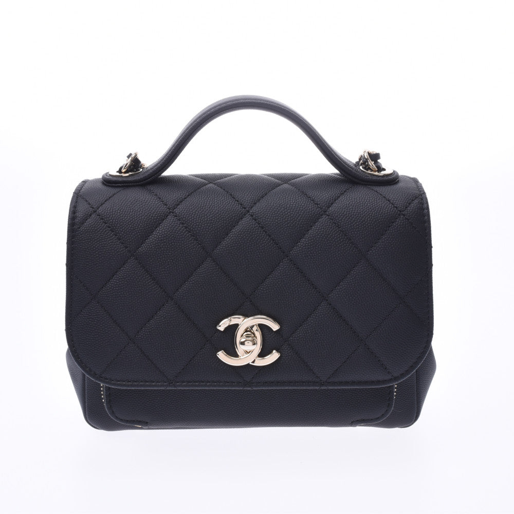 CHANEL シャネル トップハンドル フラップショルダーバッグ 黒 シルバー金具 レディース ソフトキャビアスキン ショルダーバッグ 新品 